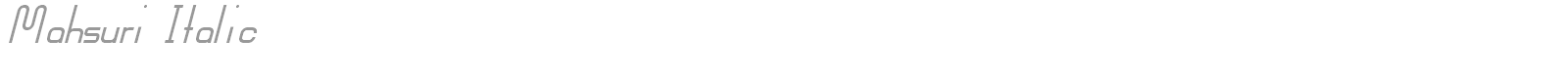 Mahsuri Italic font preview
